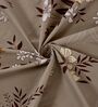 Beige Floral 180 TC Polyester Double Size Bedsheet With 2 Pillow Covers