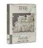 Beige Floral 180 TC Polyester Double Size Bedsheet With 2 Pillow Covers