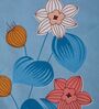 Blue Floral 180 TC Polyester Double Size Bedsheet With 2 Pillow Covers