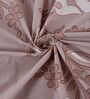 Peach Floral 180 TC Polyester Double Size Bedsheet With 2 Pillow Covers