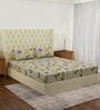 Green Floral 180 TC Polyester Double Size Bedsheet With 2 Pillow Covers