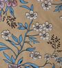 Beige Floral 180 TC Polyester Double Size Bedsheet With 2 Pillow Covers