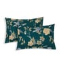 Green Floral 180 TC Polyester Double Size Bedsheet With 2 Pillow Covers