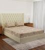 Orange Floral 180 TC Polyester Double Size Bedsheet With 2 Pillow Covers