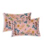 Blue Floral 180 TC Polyester Double Size Bedsheet With 2 Pillow Covers