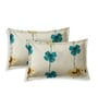 Green Floral 180 TC Polyester Double Size Bedsheet With 2 Pillow Covers