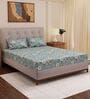 Green Floral 180 TC Polyester Double Size Bedsheet With 2 Pillow Covers