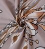 Beige Floral 180 TC Polyester Double Size Bedsheet With 2 Pillow Covers