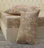 Orange Floral 180 TC Polyester Double Size Bedsheet With 2 Pillow Covers