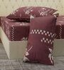 Maroon Geometric 180 TC Polyester Double Size Bedsheet With 2 Pillow Covers