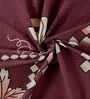 Maroon Geometric 180 TC Polyester Double Size Bedsheet With 2 Pillow Covers