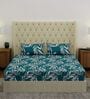 Green Leaf 180 TC Polyester Double Size Bedsheet With 2 Pillow Covers