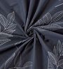 Grey Leaf 180 TC Polyester Double Size Bedsheet With 2 Pillow Covers