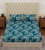 Green Leaf 180 TC Polyester Double Size Bedsheet With 2 Pillow Covers