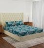 Green Leaf 180 TC Polyester Double Size Bedsheet With 2 Pillow Covers