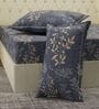 Grey Leaf 180 TC Polyester Double Size Bedsheet With 2 Pillow Covers
