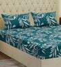 Green Leaf 180 TC Polyester Double Size Bedsheet With 2 Pillow Covers
