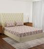 Pink Printed 180 TC Polyester Double Size Bedsheet With 2 Pillow Covers