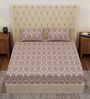 Pink Printed 180 TC Polyester Double Size Bedsheet With 2 Pillow Covers