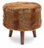 Faux Fur Seating Stool in Brown Colour
