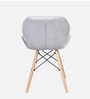 Eames Velvet Iconic Chair in Light Grey Colour