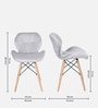 Eames Velvet Iconic Chair in Light Grey Colour