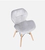 Eames Velvet Iconic Chair in Light Grey Colour