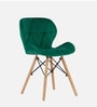 Eames Velvet Iconic Chair in Dark Green Colour