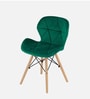 Eames Velvet Iconic Chair in Dark Green Colour