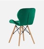 Eames Velvet Iconic Chair in Dark Green Colour
