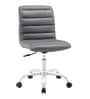 Eva Leatherette Guest Chair in Dark Grey Colour with Revolving Base