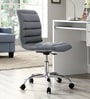 Eva Leatherette Guest Chair in Dark Grey Colour with Revolving Base