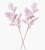 Set Of 2 Pink Plastic 2 Pcs Faux Long Monstera Artificial Branches