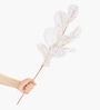 Set Of 2 White Plastic 2 Pcs Faux Long Monstera Artificial Branches