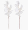 Set Of 2 White Plastic 2 Pcs Faux Long Monstera Artificial Branches