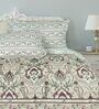 Fawn Ethnic Print 180 TC Cotton King Bedhseet 2 pillow covers