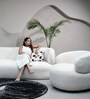Faye Boucle 3 Seater Sofa in White Colour