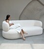 Faye Boucle 3 Seater Sofa in White Colour