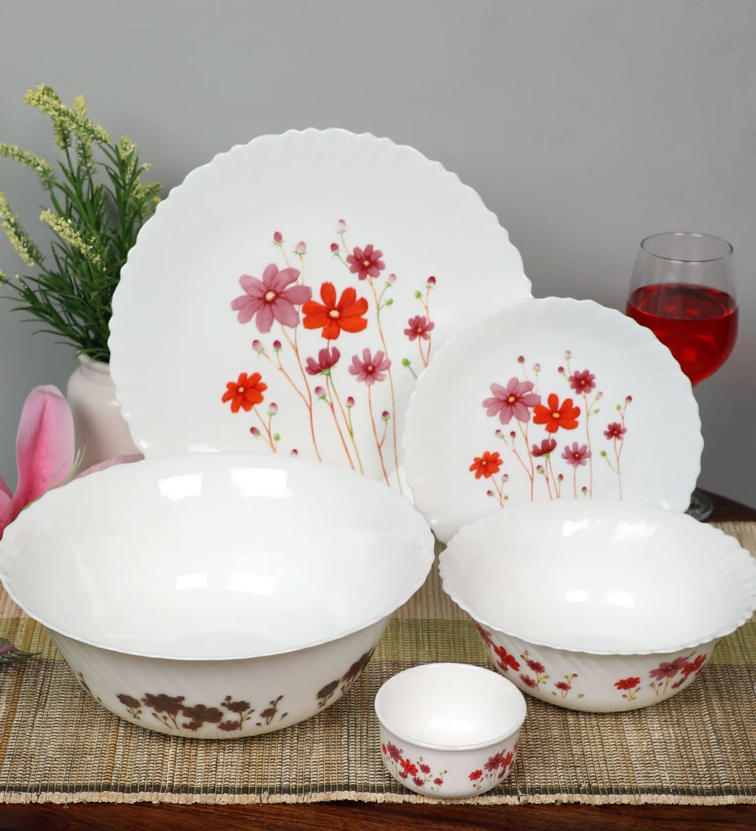Buy Feston Floral Opal ware Dinner Set- Set of 20 Pcs by Luminarc Online -  Opalware Dinner Sets - Opalware Dinner Sets - Discontinued - Pepperfry  Product