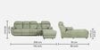 Felso Fabric Motorized Recliner Corner Sofa In Olive Finish With Storage Box