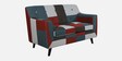 Fernand Fabric 2 Seater Sofa In Red Multicolour