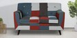 Fernand Fabric 2 Seater Sofa In Red Multicolour