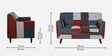 Fernand Fabric 2 Seater Sofa In Red Multicolour