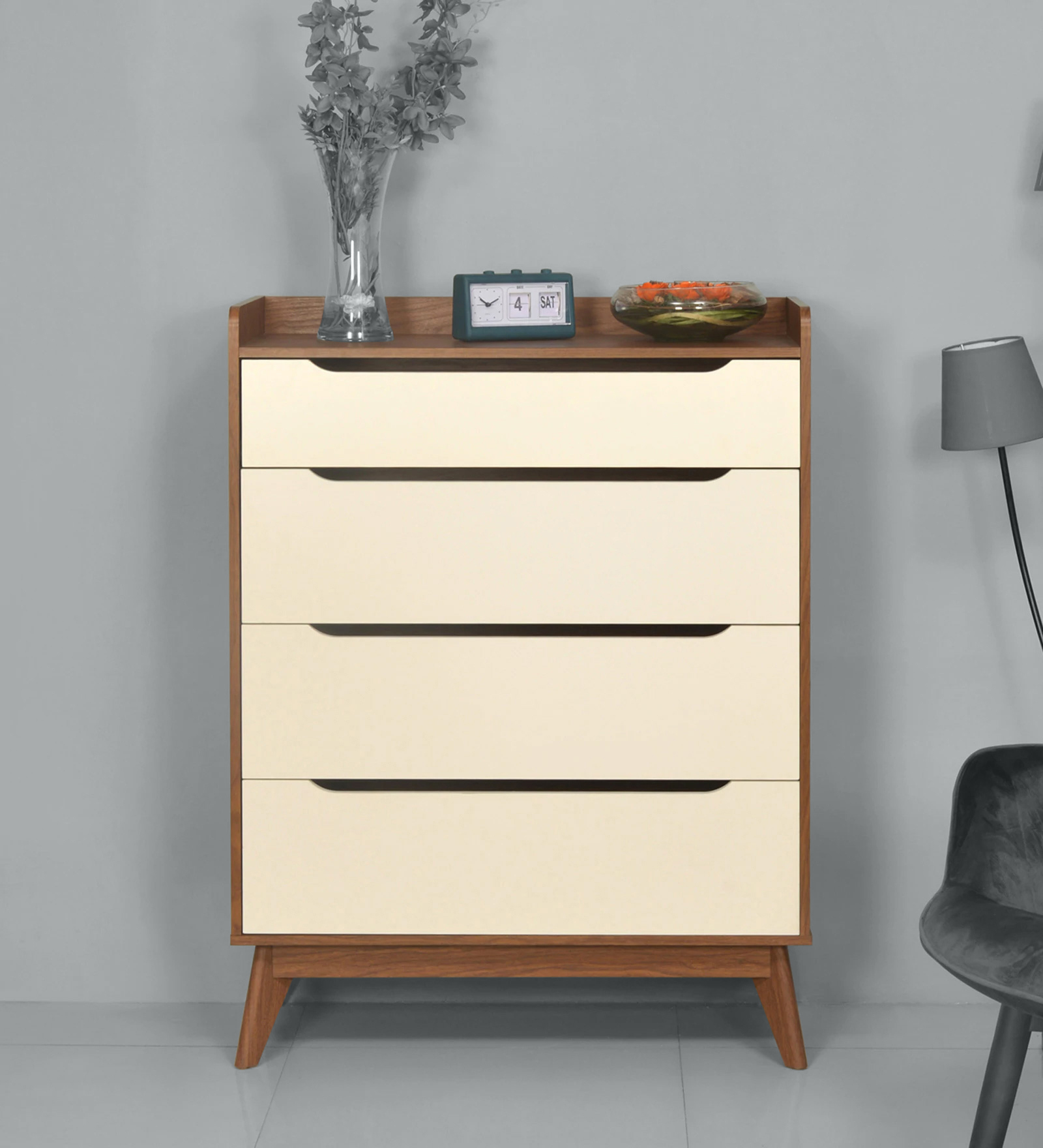 Febian Chest of Drawers in Walnut Colour