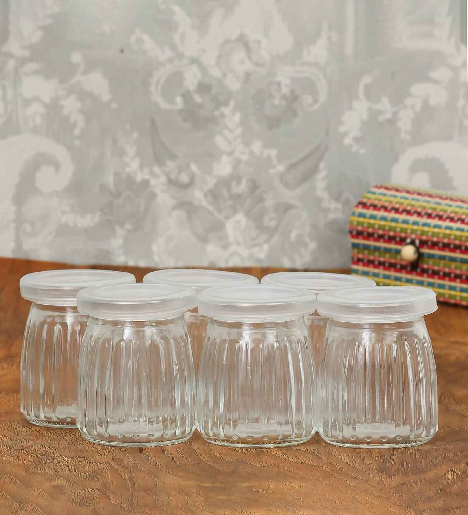 Transparent 150 ml Glass (Set of 6) Storage Containers