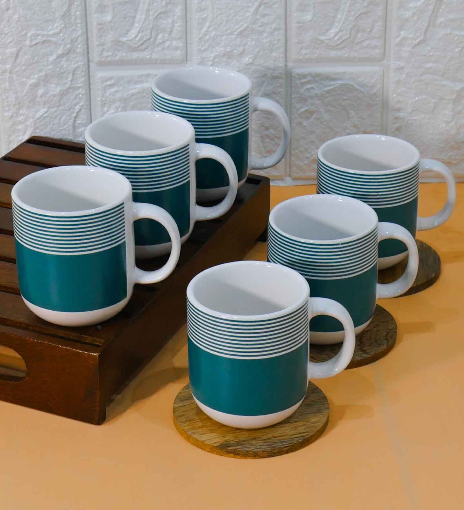 Green 180 ml Ceramic (Set of 6) Tea Cup Set