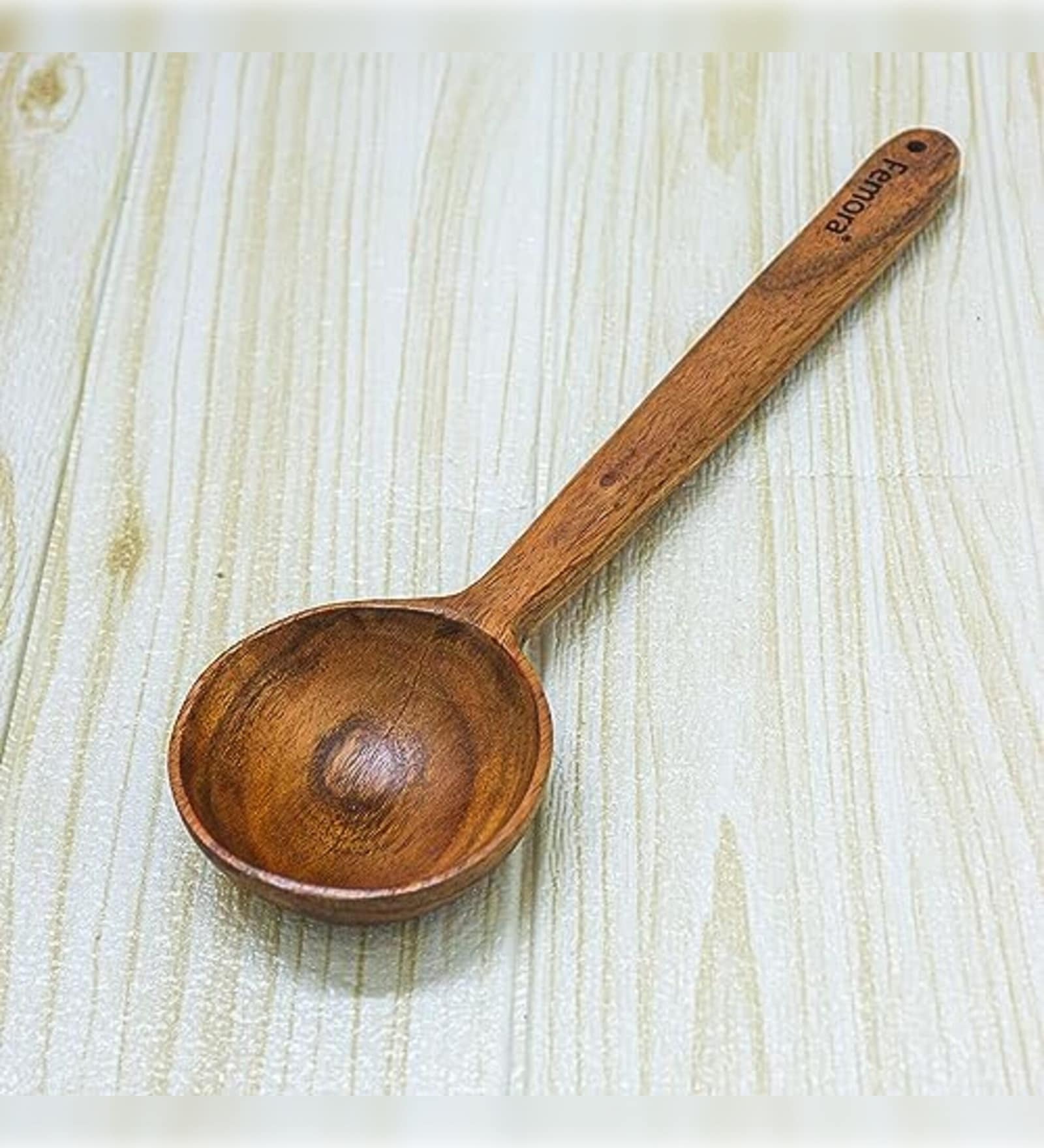 Brown Handmade Wooden Non-stick Laddle