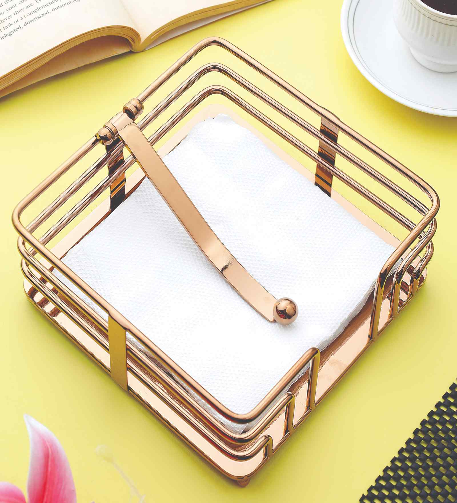 Fence Tissue Holder Rose Gold