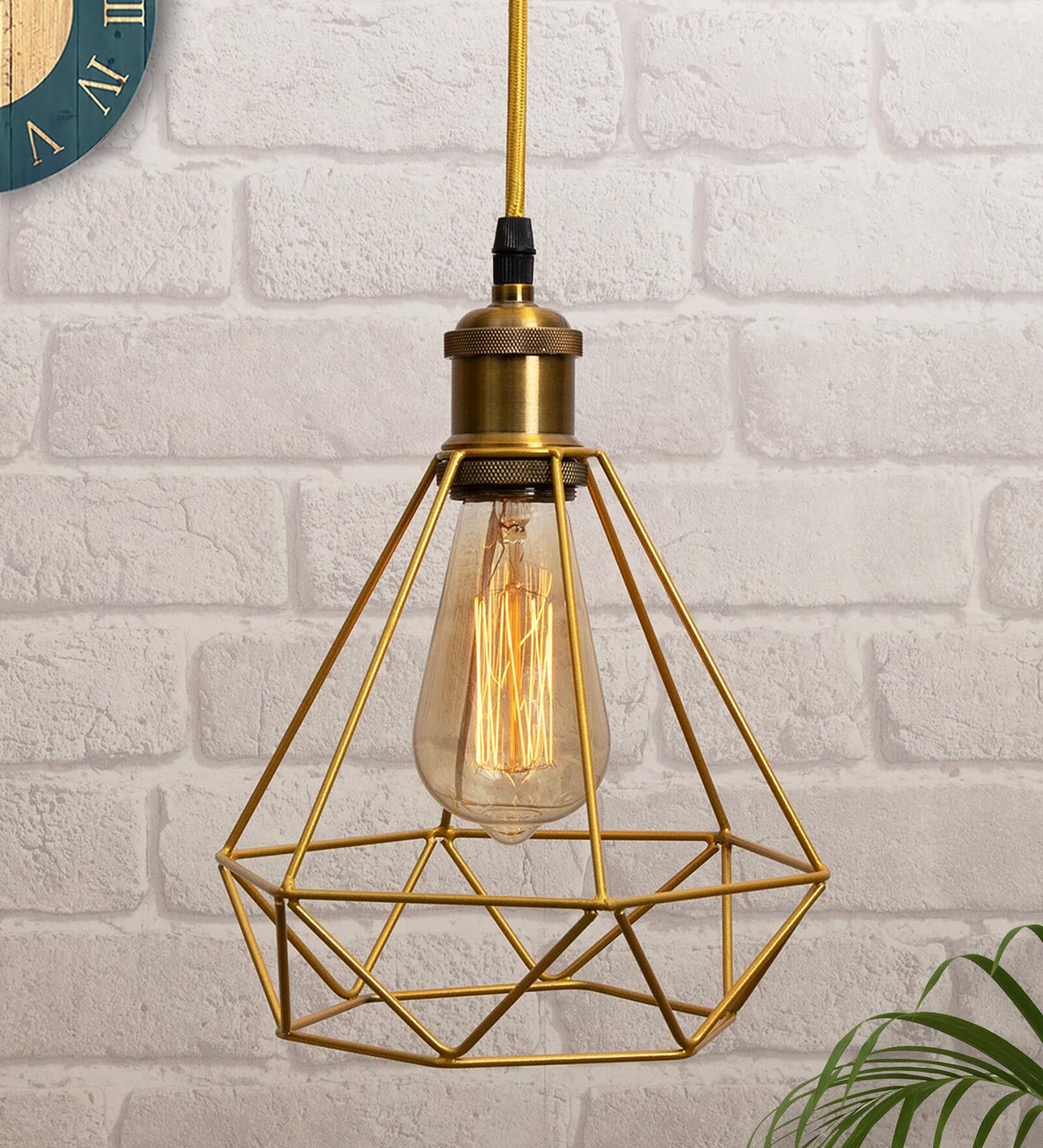 Fermo Gold Metal Hanging Light