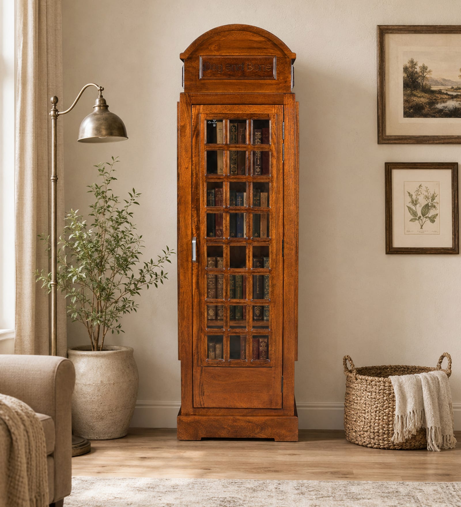 Fernsprech Mango Wood Tall Cabinet In Tubbaq Finish